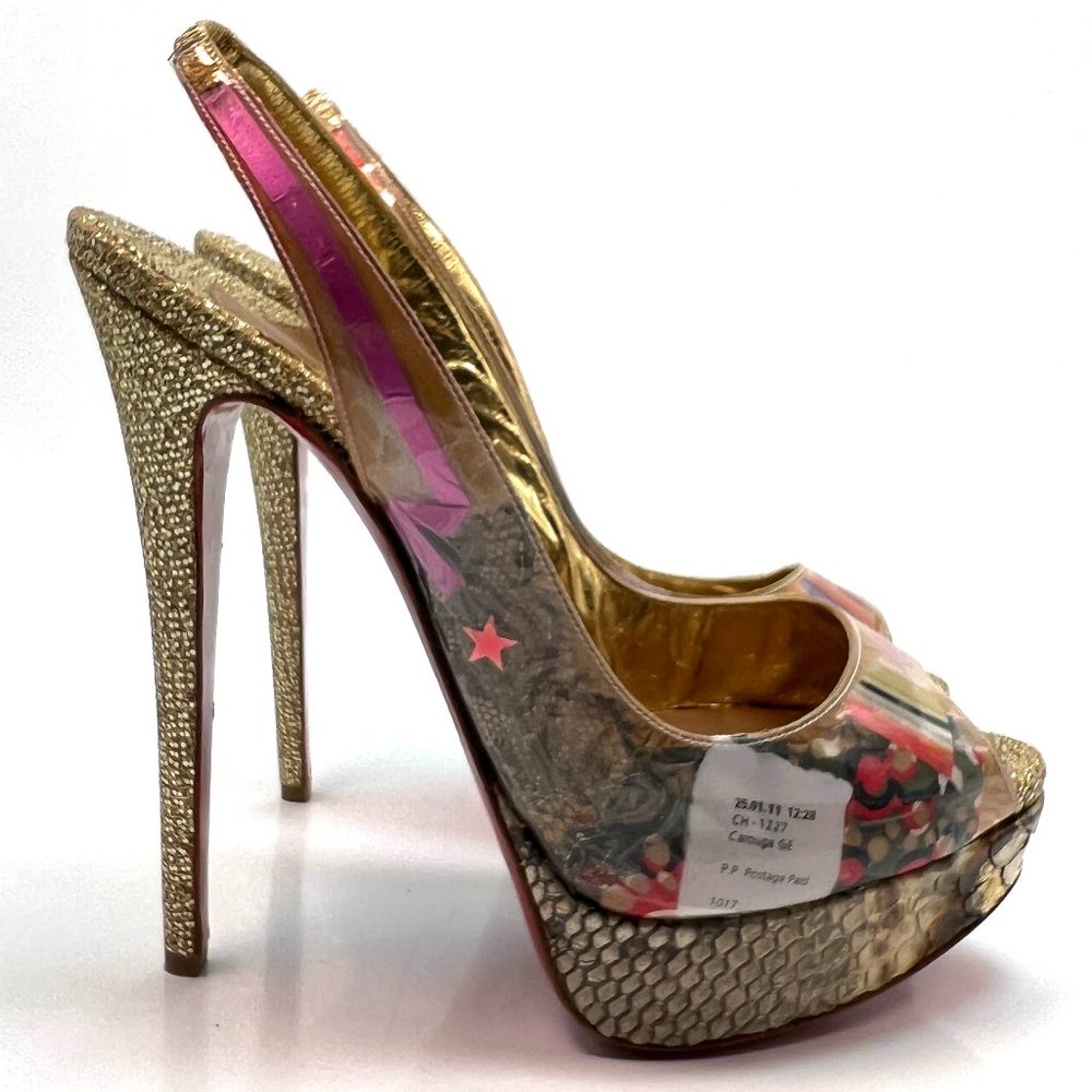 🌷❤️‍🔥SPRING SALE 🔥 FINAL PRICE🌷Christian Louboutin Lady Peep 150 Trash 37.5